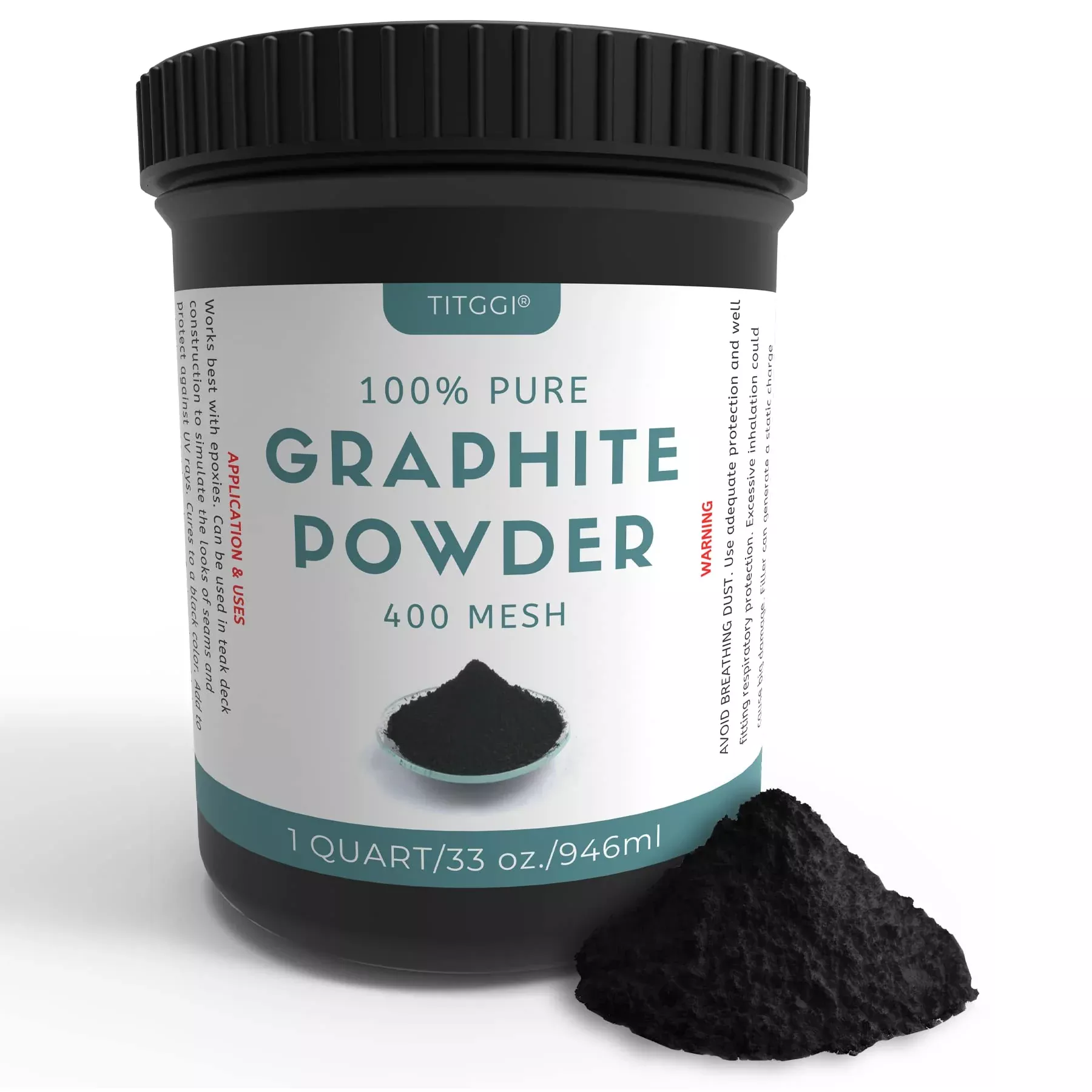 1 Quart Microfine Pure Graphite Powder, Excellent Dry Powdered Graphite Lubricant For Locks, Bearings, Fishing Reels, Etc. Also Enhances Bearing Corrosion Resistance – By Titggi