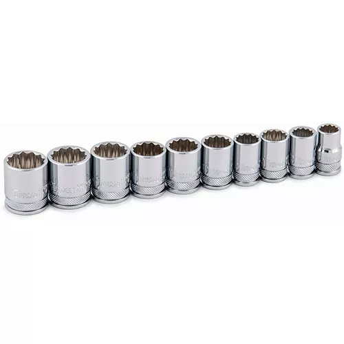 10 pc. 3/8 in. Drive 12 pt. Metric Shallow Socket Set