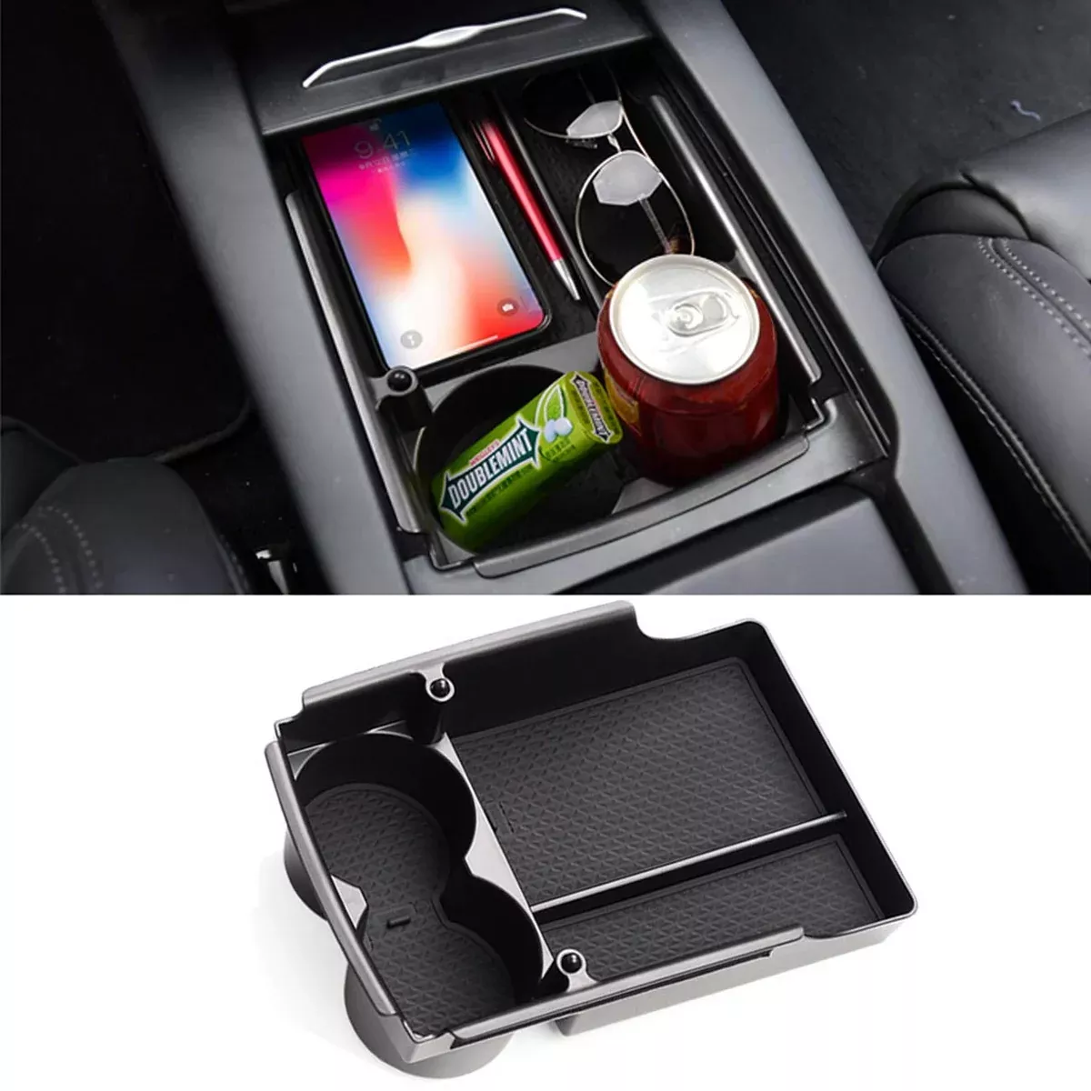 (2016-2021) Tesla Model S/X Center Console Storage Organizer Tray+Cup Holder