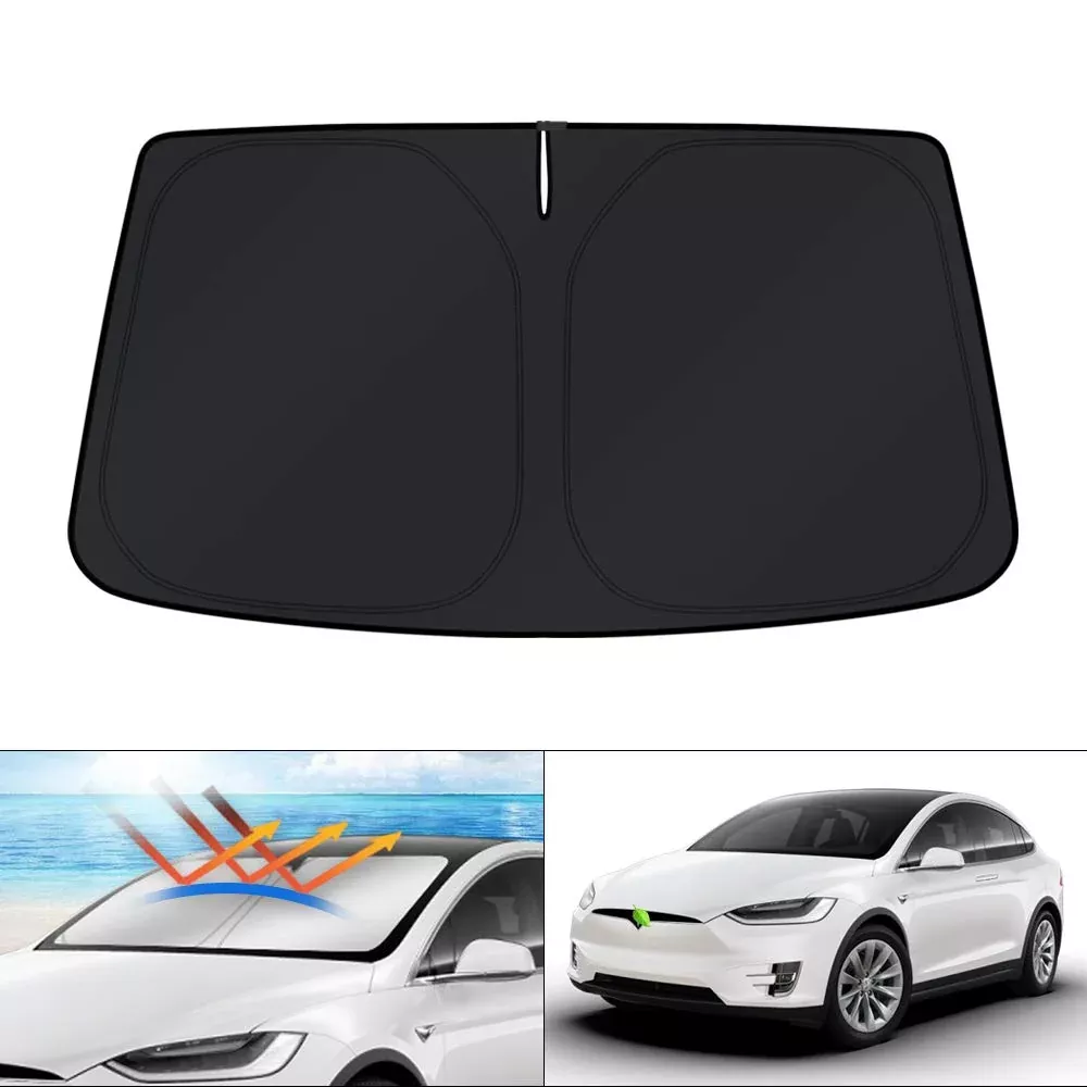 2016- 2023 Tesla Model X | Sunshade Window Sun Visor Protector Foldable Blocks UV Rays
