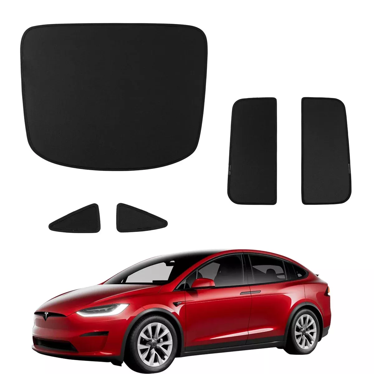 (2016-2025) Tesla Model X Sun Shades| Tesla Model X Accessories 5 Pcs (Black)