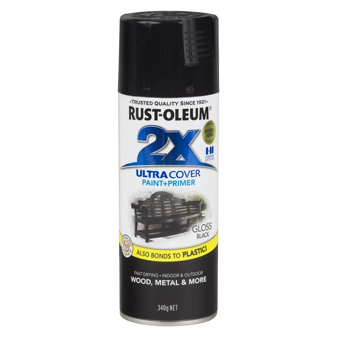 2X Ultra Cover Gloss Black Spray Can