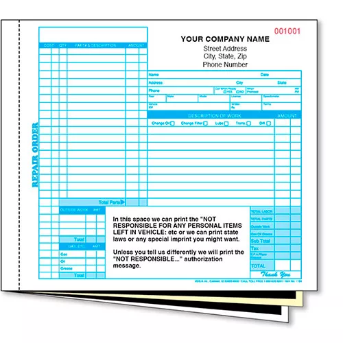 3-Part Carbon Compact Mechanical Repair Order – Version 1 – Pack 250
