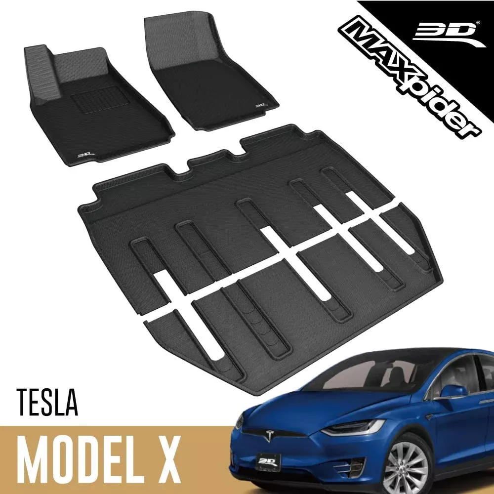 3D MAXpider Floor Liners Set | Tesla Model X (7-Seater) 2016-2021