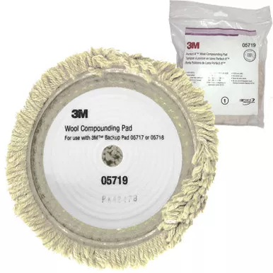 3M 05719 9" Perfect-It Wool Compounding Single Sided Pad (1 per bag)