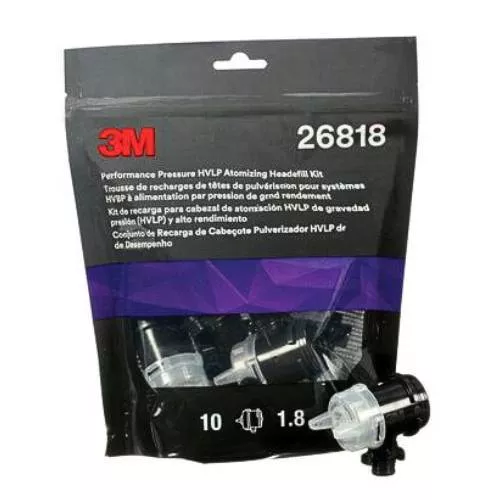 3M 26818 1.8 mm Clear Atomizing Head Refill Kit, 10 pk