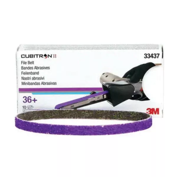 3M 33437 Cubitron II 36+ 3/8″ x 13″ File Belt – 10 Belts/Box