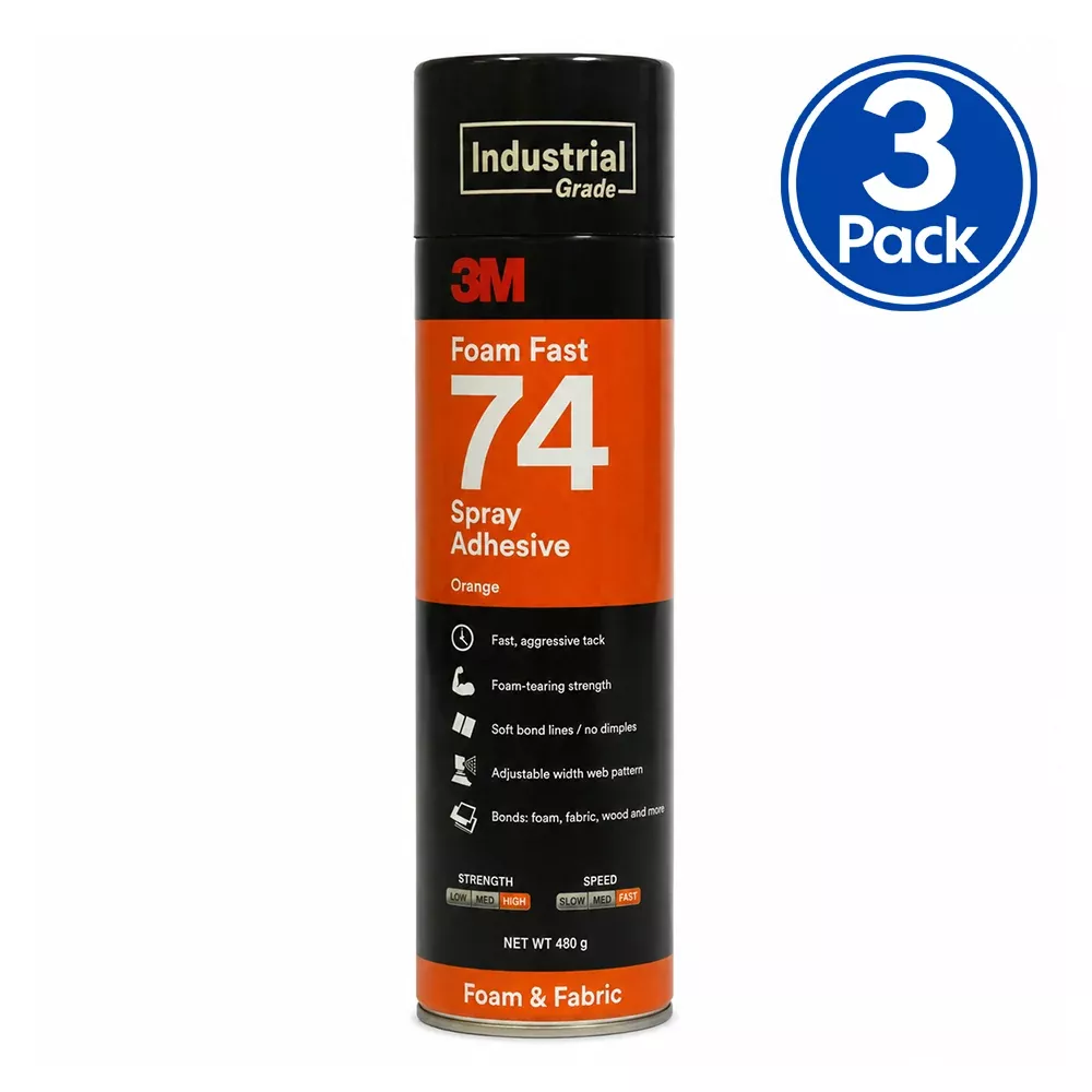 3M Foam Fast 74 Industrial Spray Adhesive 480g 3 Pack