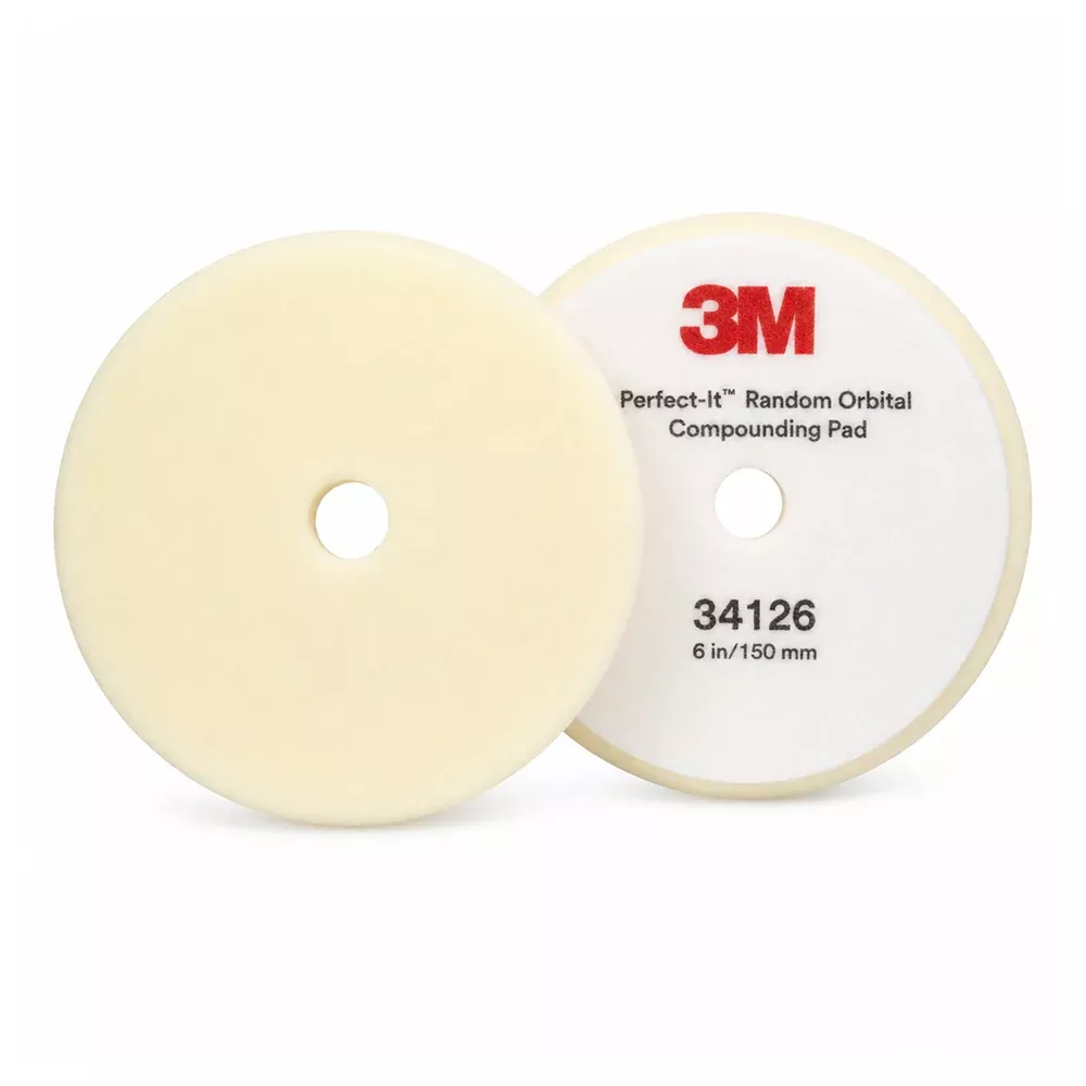 3M Perfect-It 34126 White Foam Compounding Pad 150mm 2 Pack