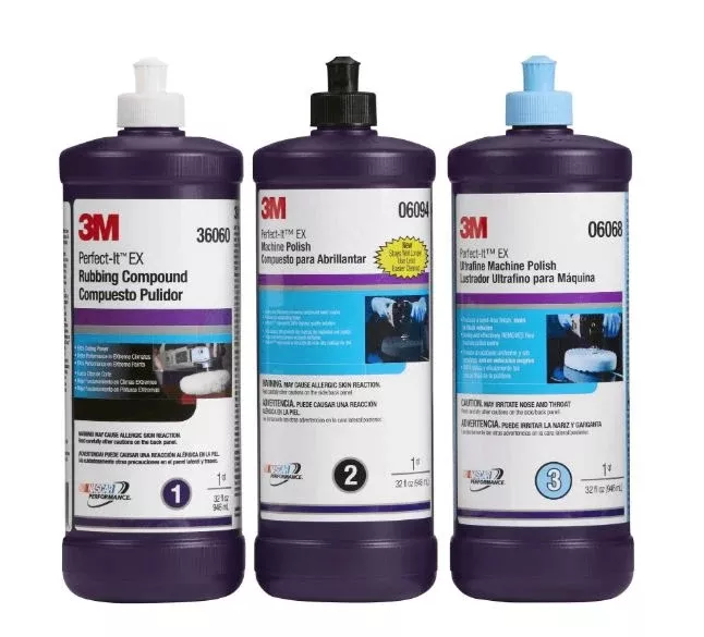 3M Perfect-It Buffing & Polishing Compound Kit 36060 06068 06094 QT KIT