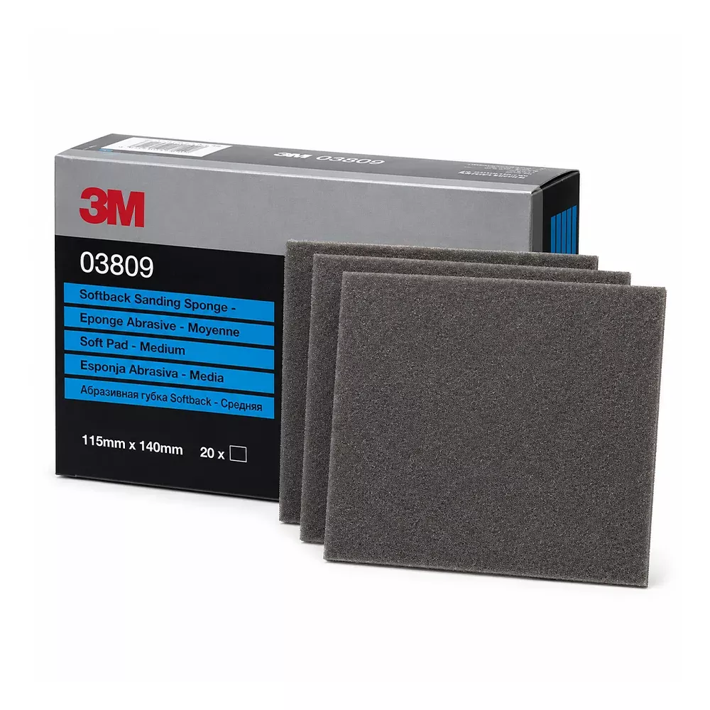 3M Softback Wet Or Dry Sanding Sponge Fine 115mm x 140mm 03809 x 20 Pack