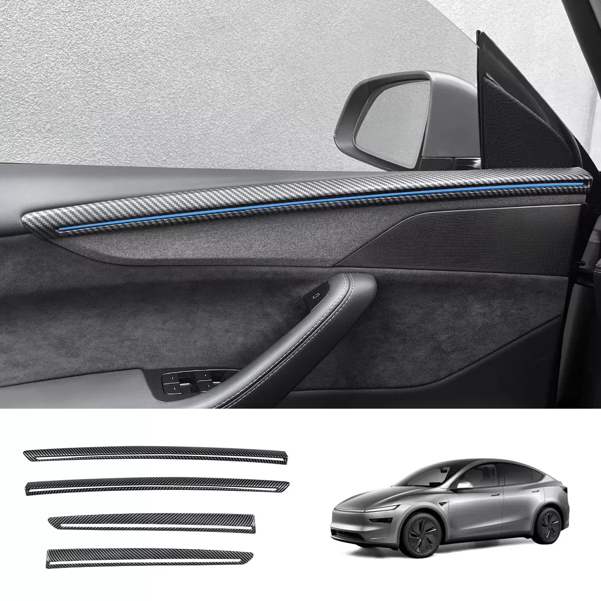 ABS Interior Door Panel Upper Trim Covers (4Pcs) for Tesla Model Y Juniper