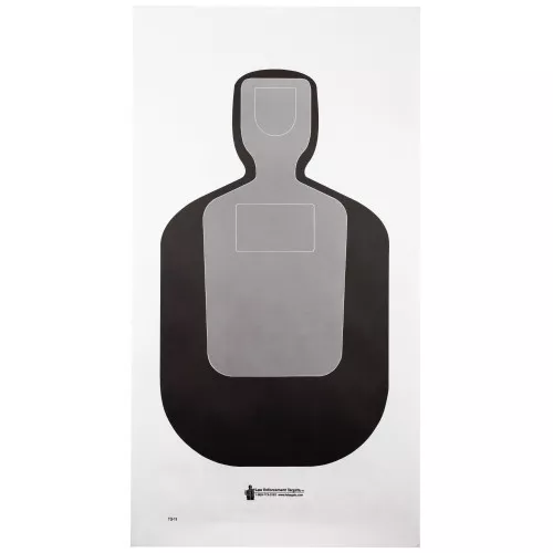 Action Target TQ-19, Standard Qualification Target, 25-Yard Silhouette In Black And Gray, 24"x45", 100 Per Box TQ-19-100