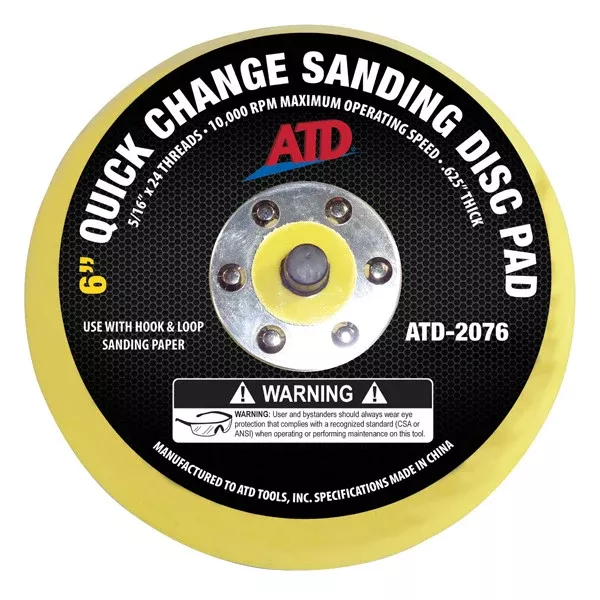 ATD-2076 6" Quick Change Sanding Disc Pad