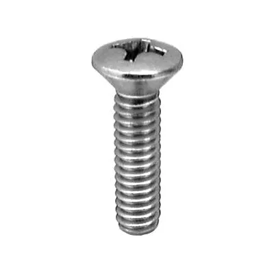 Au-ve-co 13333 Machine Screw, #10-24 Thread, 1 in OAL, Phillips Oval Head, Stainless Steel