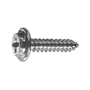 Au-ve-co 14861 Tapping Screw, #8 Thread, 3/4 in OAL, Phillips Flat Top Washer Head, Zinc-Plated