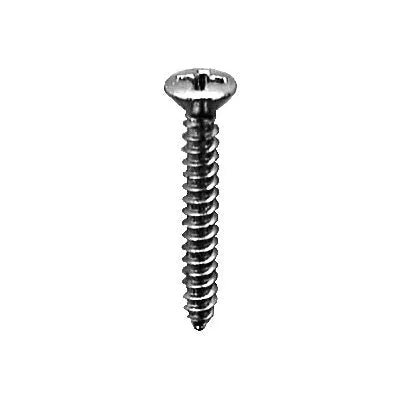Au-ve-co 2575 Tapping Screw, #8 Thread, 7/8 in OAL, Phillips Oval Head, Zinc-Plated