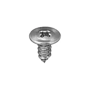 Au-ve-co AP10642 Tapping Screw, System of Measurement: Imperial, #8 Thread, 3/8 in L, Oval Washer Head, Zinc