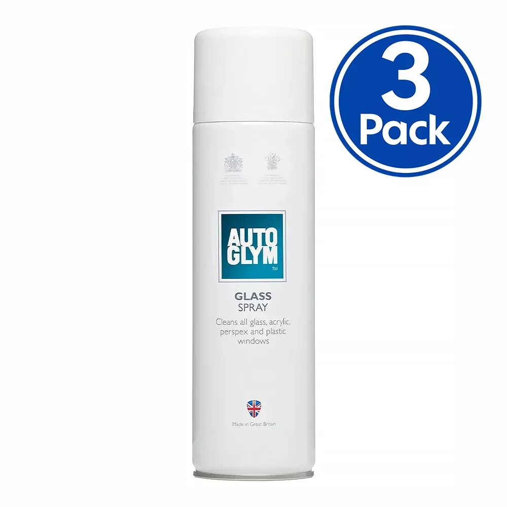 AUTOGLYM Automotive Glass Spray Cleaner 450ml Aerosol Smear Free x 3 Pack