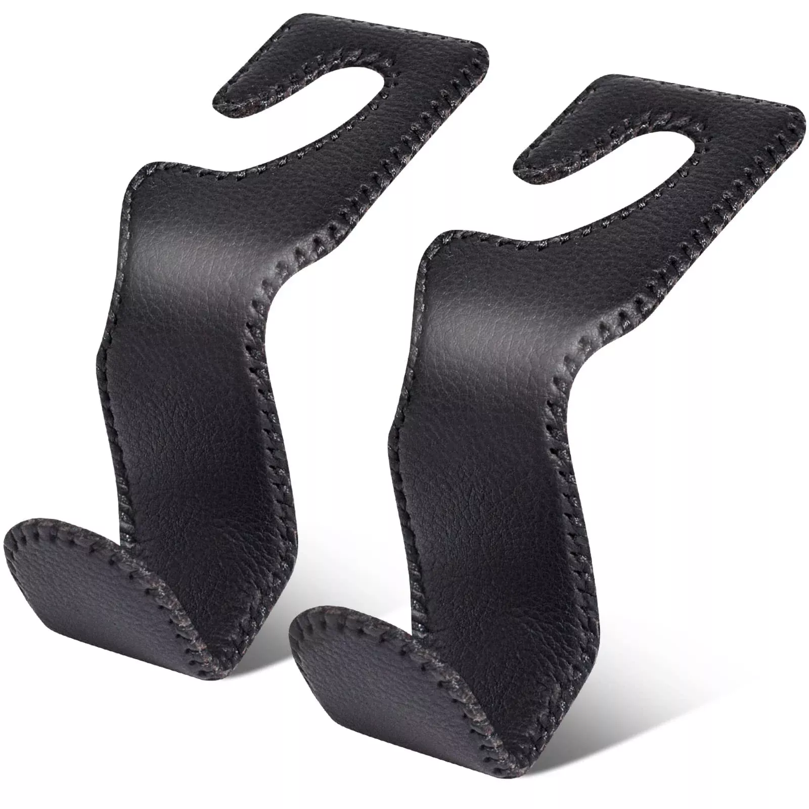 Axelect Leather Purse Hooks For Car, 2 Pack Car Purse Holder, Car Headrest Hooks Holders For Hanging Purses And Bags Coats Grocery Bag