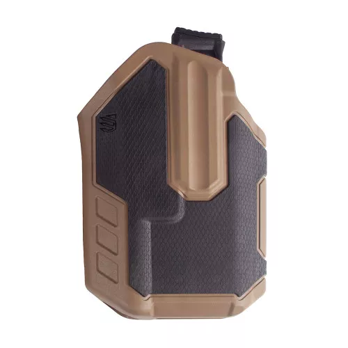 BLACKHAWK Omnivore Streamlight TLR Multi-Fit Holster, Streamlight TLR, Belt Holster, Left Hand, Black/Tan, Fits More Than 150 Styles of Semi-Automatic Handguns with Accessory Rail, Hard, Thumb Activated Retention Mechanism 419002BCL