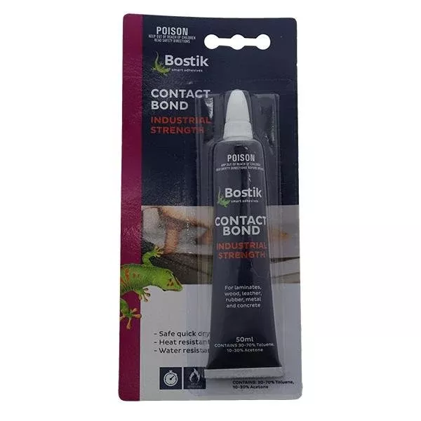 BOSTIK Industrial Strength Quick Drying Heat & Water Resistant Contact Bond 50ml