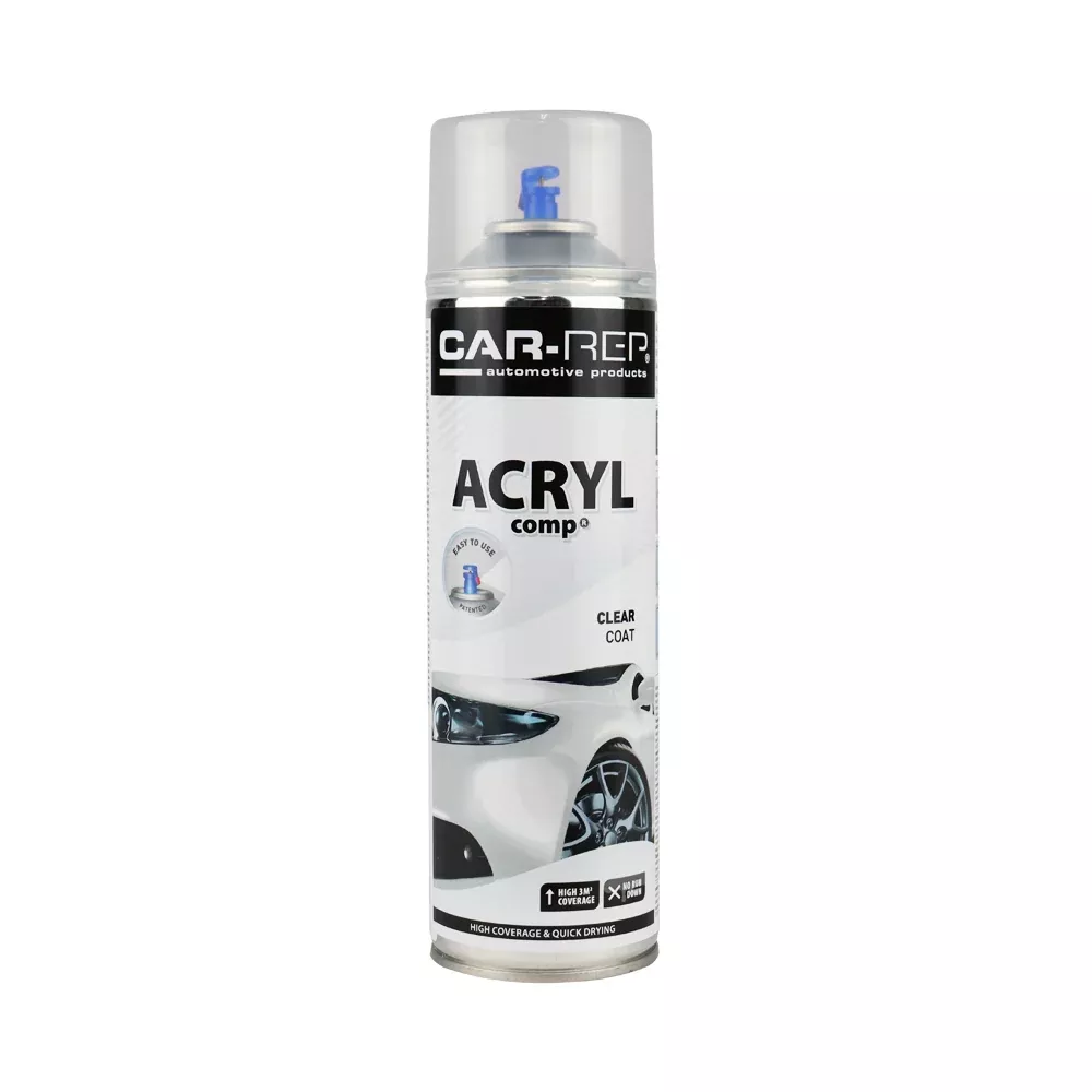 CAR-REP Acrylic Clear Coat 500ml Professional 1K Aerosol Clear