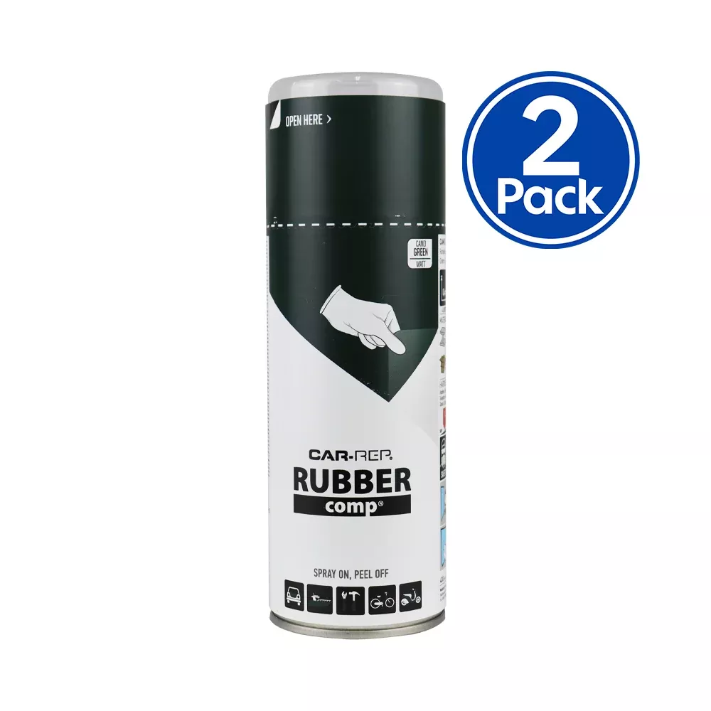 CAR-REP Rubber Comp Removable Plasti Dip Paint 400ml Matte Camo Green x 2 Pack