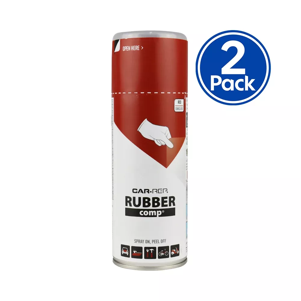 CAR-REP Rubber Comp Removable Plasti Dip Paint 400ml Semi Gloss Red x 2 Pack