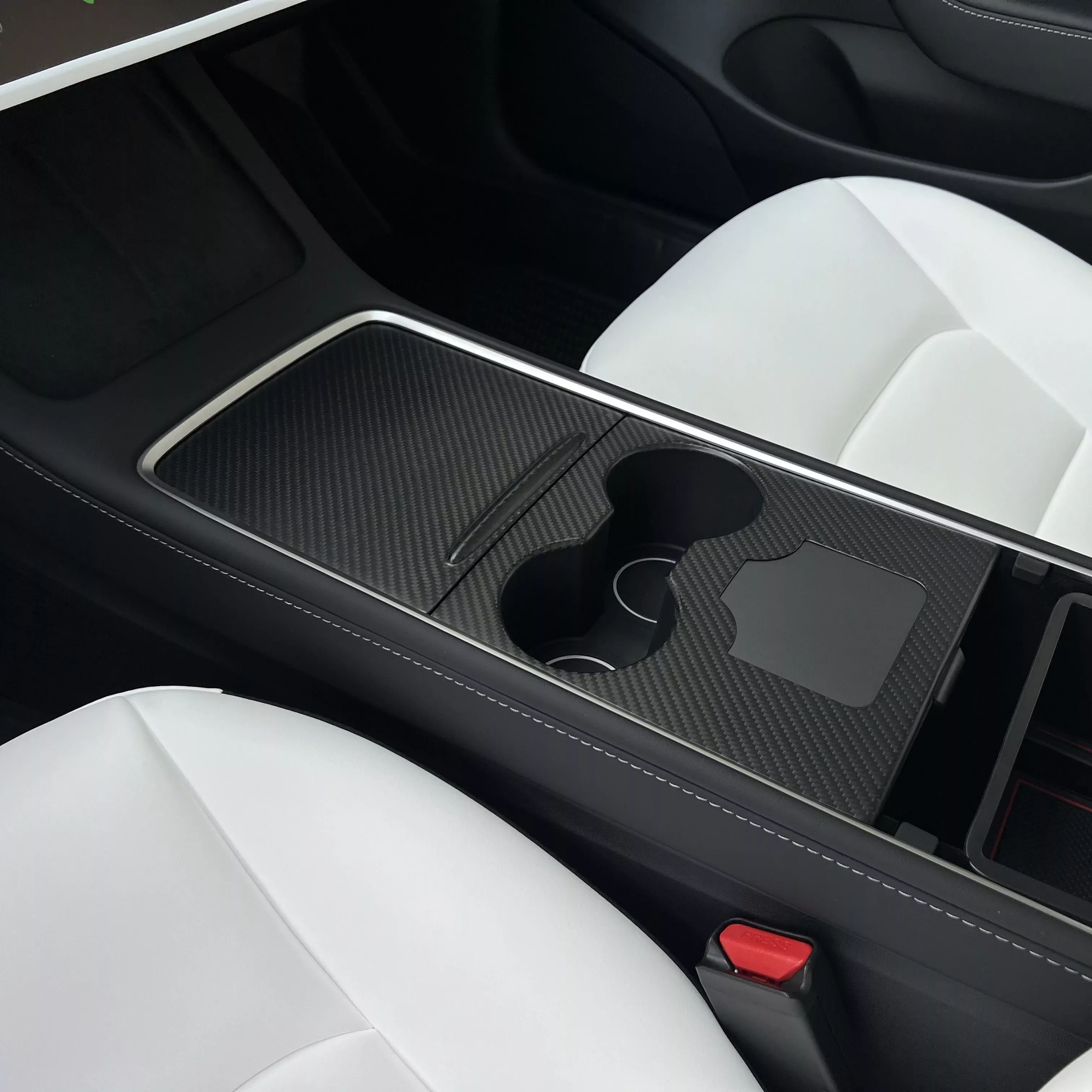Carbon Fiber Center Console Wrap Cover for Model 3 / Y