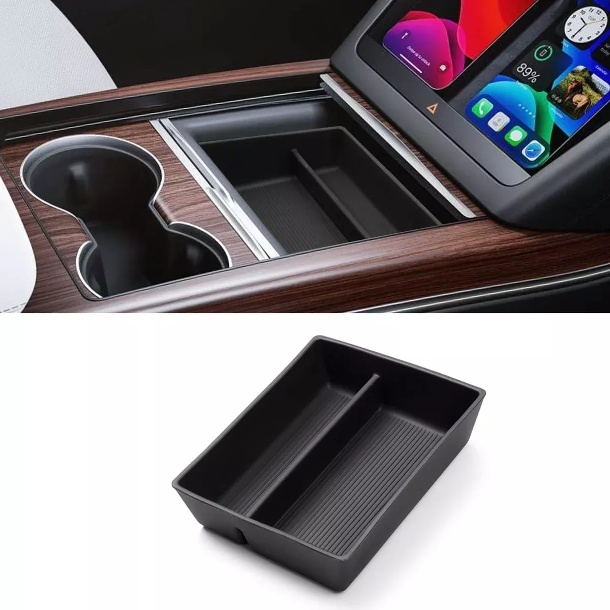 Center Console Silicone Armrest Tray Organizer | Tesla Model S Model X Plaid/Long Range 2021 2022 2023, 2024
