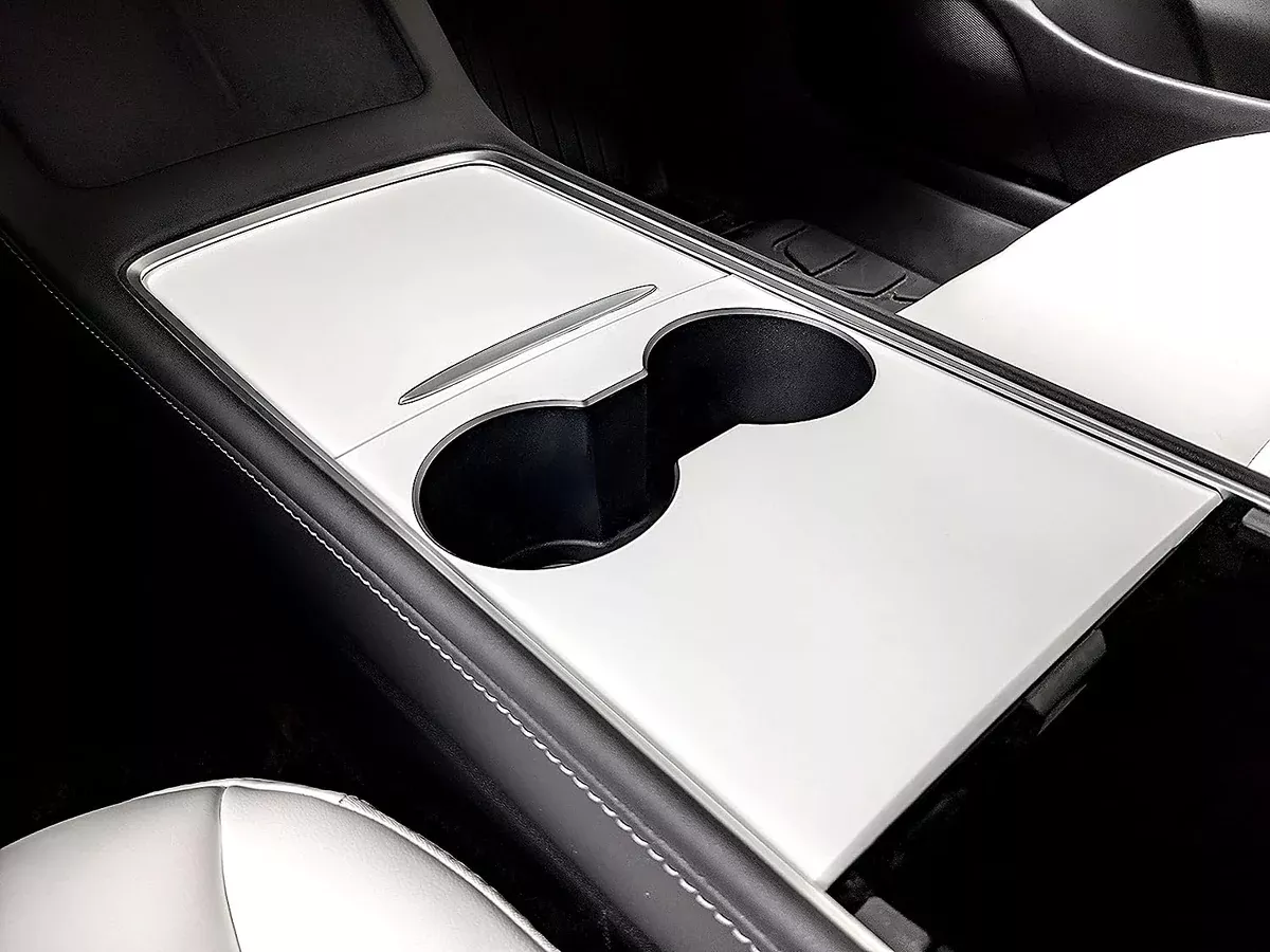 Center Console Wrap (Satin White) | Tesla Model 3/Y (2018-2023)