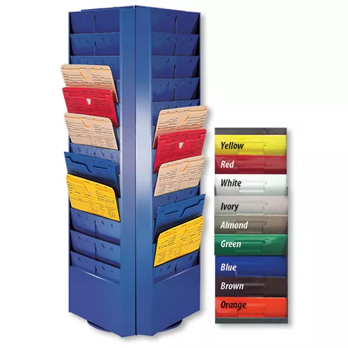 Colored 4-Sided Rotating Repair Order Racks – 72 Pocket