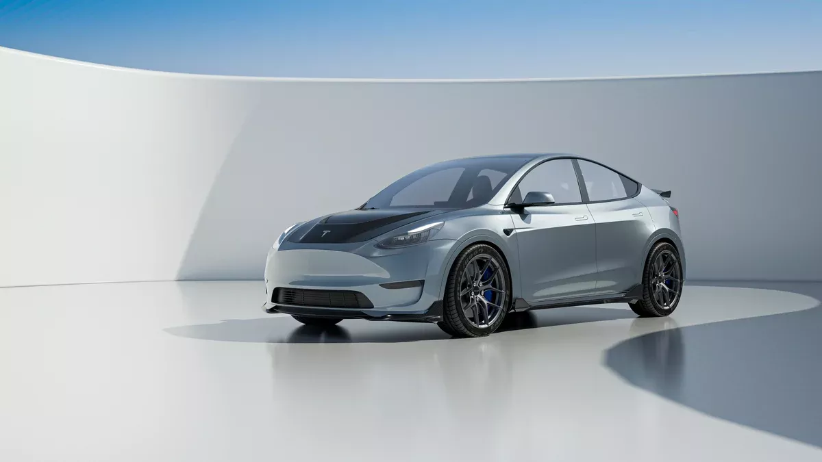 “Crypton” Front Lip Splitter For Tesla Model Y – Carbon Fiber or FRP