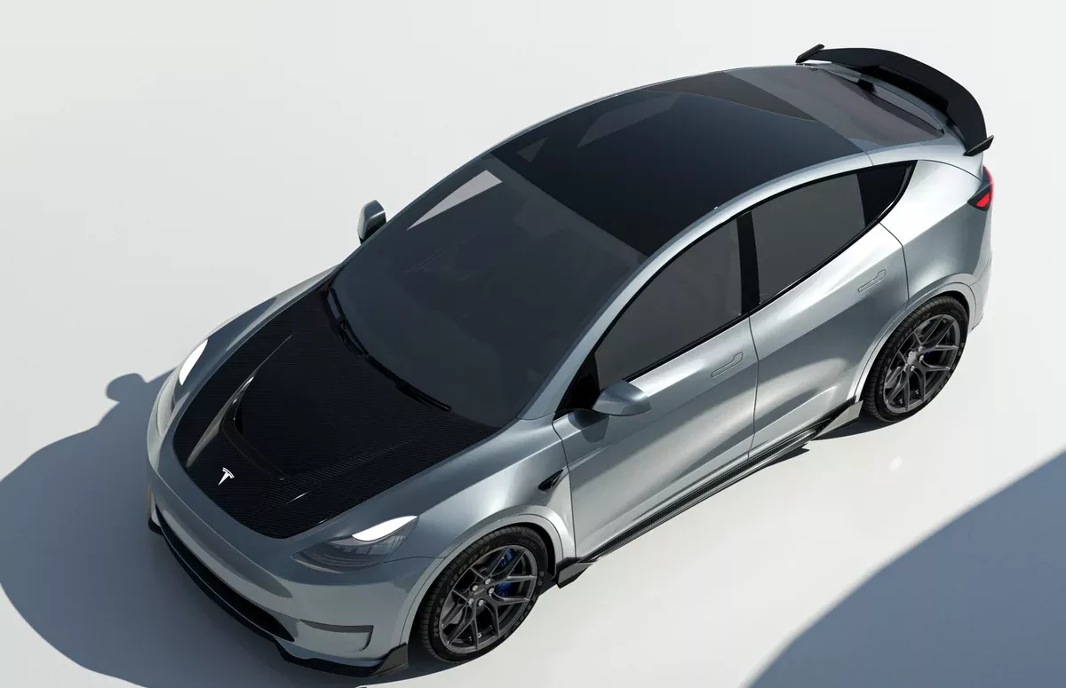 “Crypton” Hood Bonnet For Tesla Model Y – Carbon Fiber or FRP