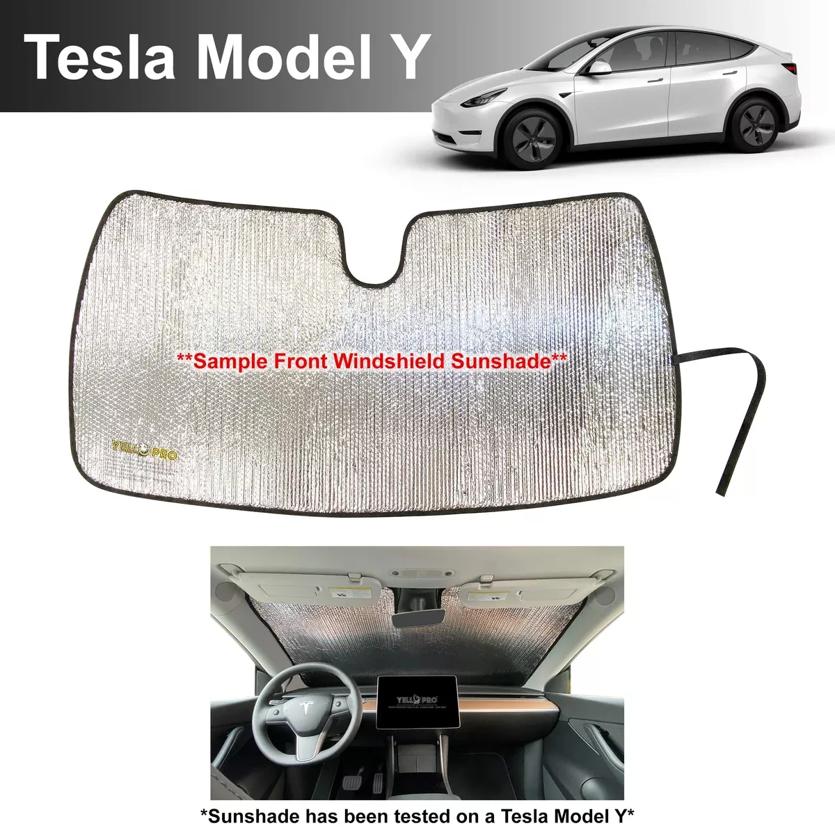 Custom Fit Reflective Front Windshield Sunshade | 2020-2024 Tesla Model Y