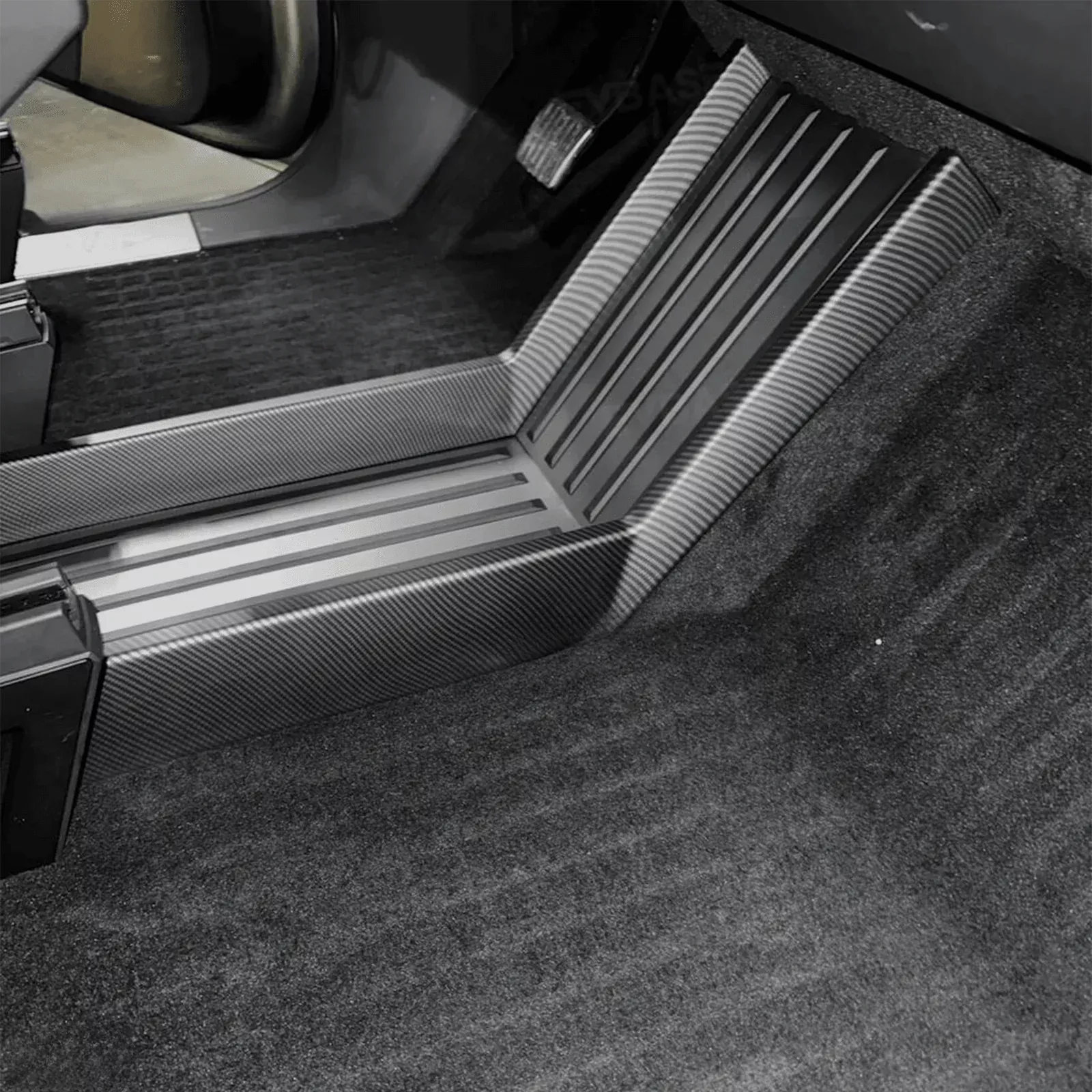 Cybertruck Lower Console Side Carbon Fiber Style ABS Protection