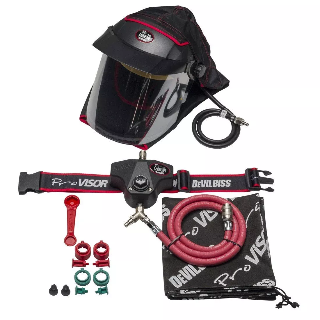 DEVILBISS Air Fed Mask Pro Visor Advanced Respiratory PROV-650 + 10m Hose + Pro Air 2
