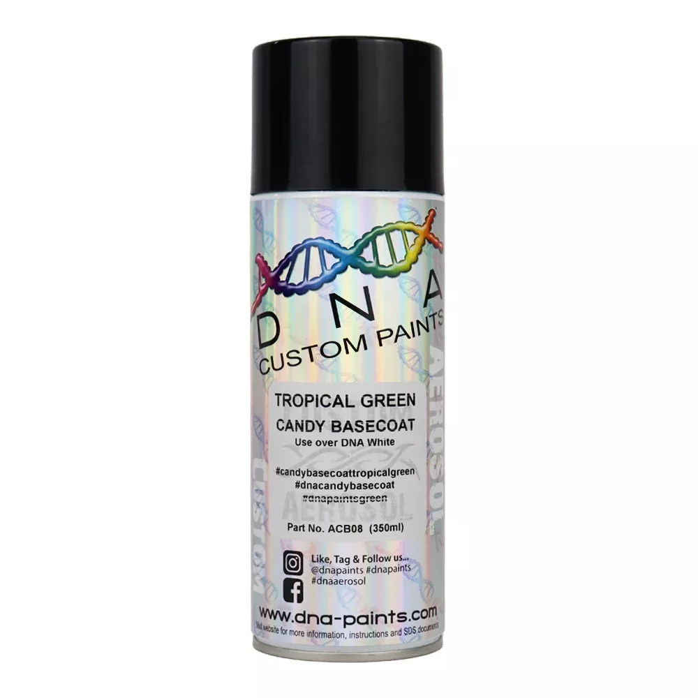 DNA PAINTS Candy Basecoat Spray Paint 350ml Aerosol Tropical Green