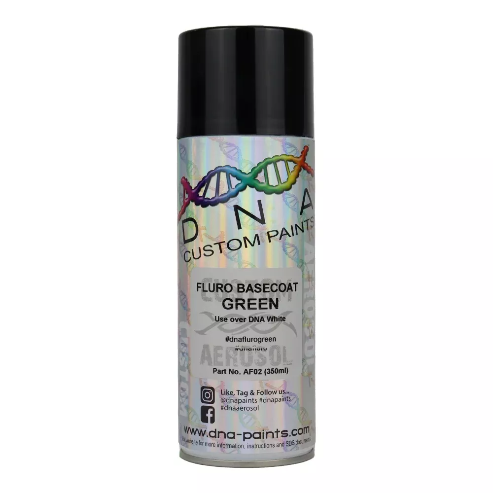 DNA PAINTS Fluro Basecoat Spray Paint 350ml Aerosol Fluorescent Green