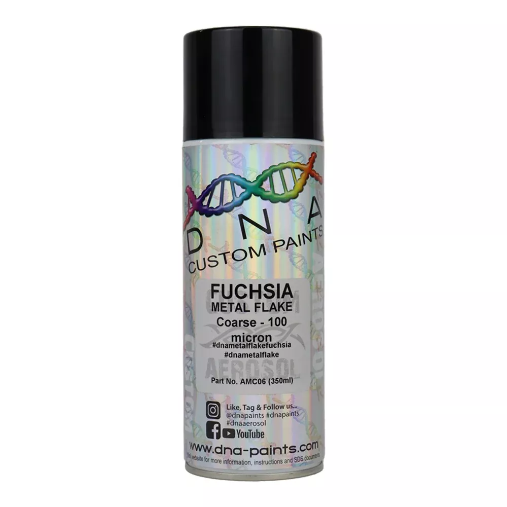 DNA PAINTS Metal Flake 350ml Aerosol Fuchsia Coarse - 100 Micron