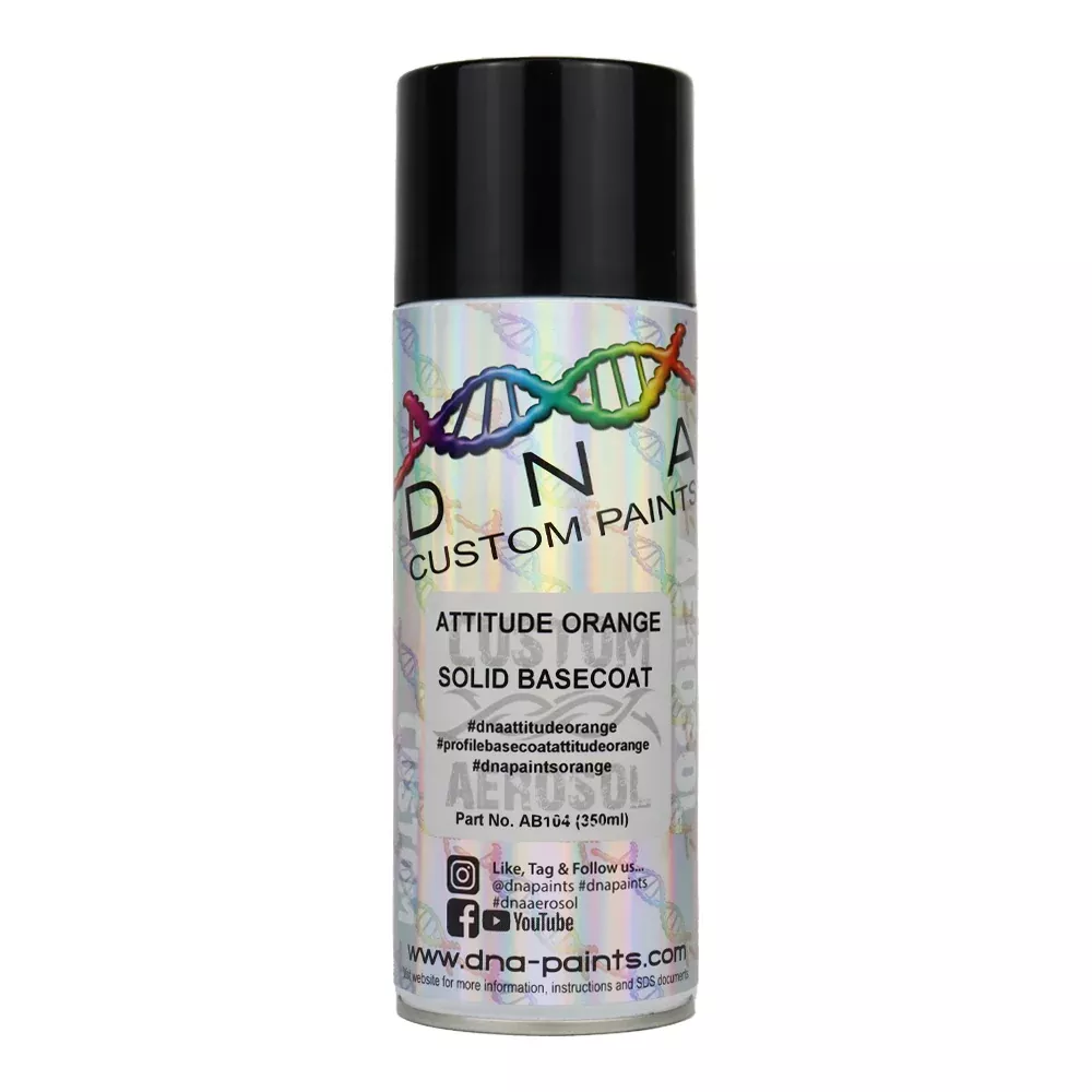 DNA PAINTS Solid Basecoat Spray Paint 350ml Aerosol Attitude Orange