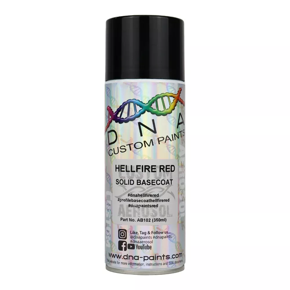 DNA PAINTS Solid Basecoat Spray Paint 350ml Aerosol Hellfire Red