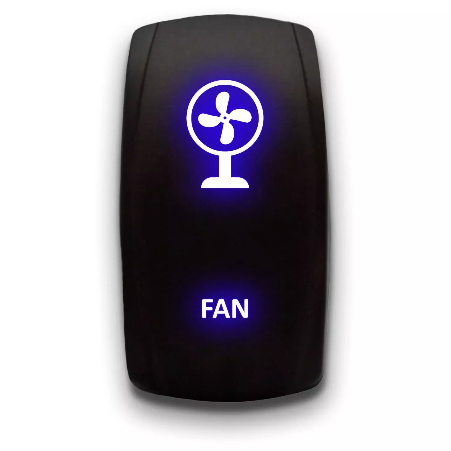 Fan – Blue – Laser Etched Toggle Switch 20A 12V – Vertical Rocker Switch 5-Pin Dpst