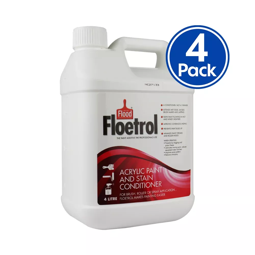 FLOOD Floetrol Acrylic Paint And Stain Conditioner Additive 4L x 4 Pack