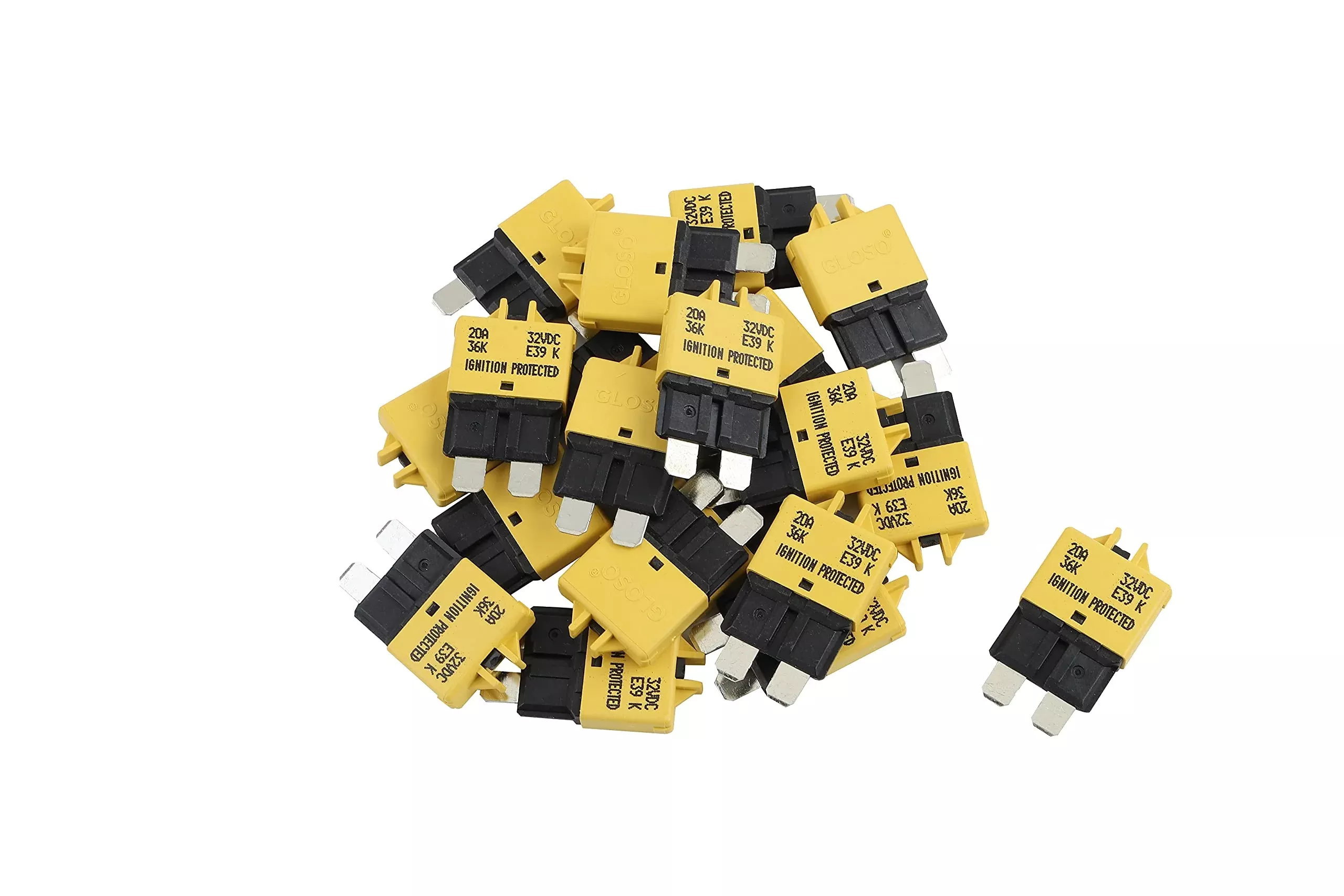 Gloso Circuit Breakers E39 Manual (T3) Reset Low Profile Atc/Ato (20A – 25 Pack)