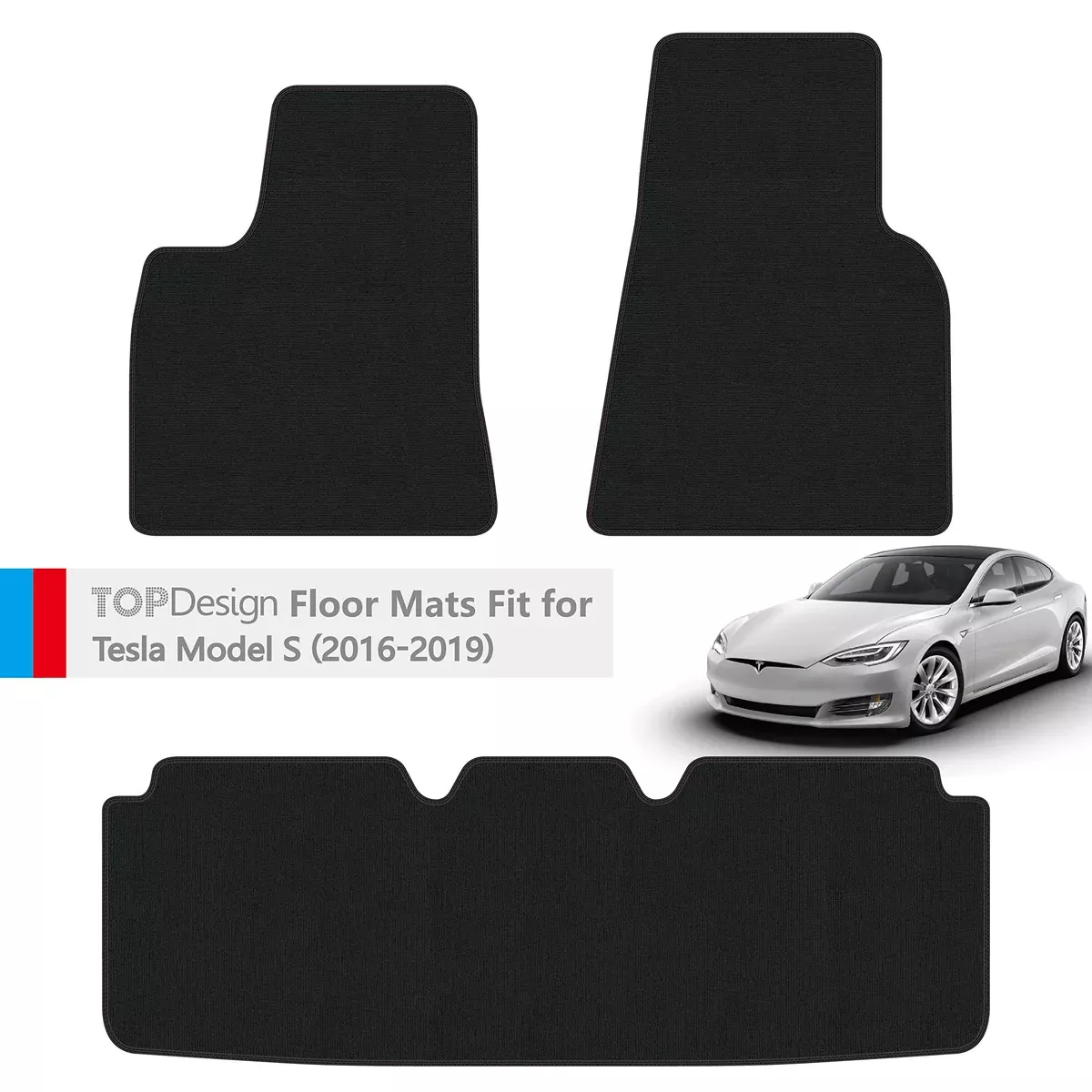 Hand-Stitched Carpet Floor Mats | Tesla Model S ’16-’19 | Black