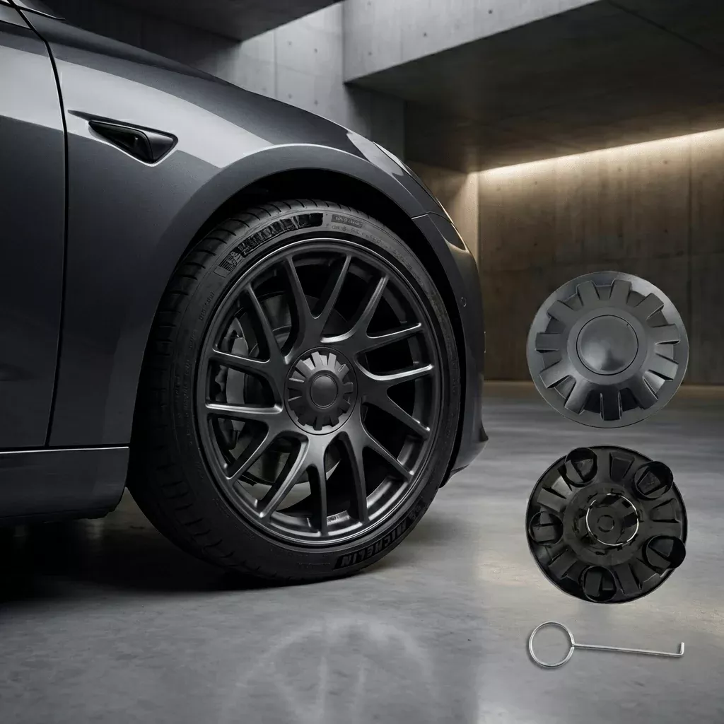 Hub Center Caps for Tesla Model 3 Highland (2024+) 18’’ Photon Wheels – Threaded Style | Tesery