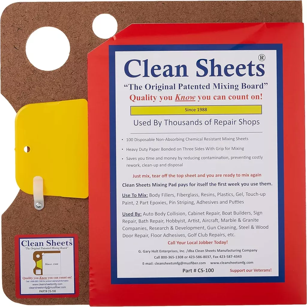 HUD10 Superior Mixing Pad (12x12) - 100 Disposable Sheets FOR Toughest Job, Clear
