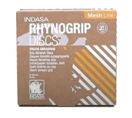INDASA 6″ RHYNOGRIP MESH LINE VACUUM SANDING DISCS